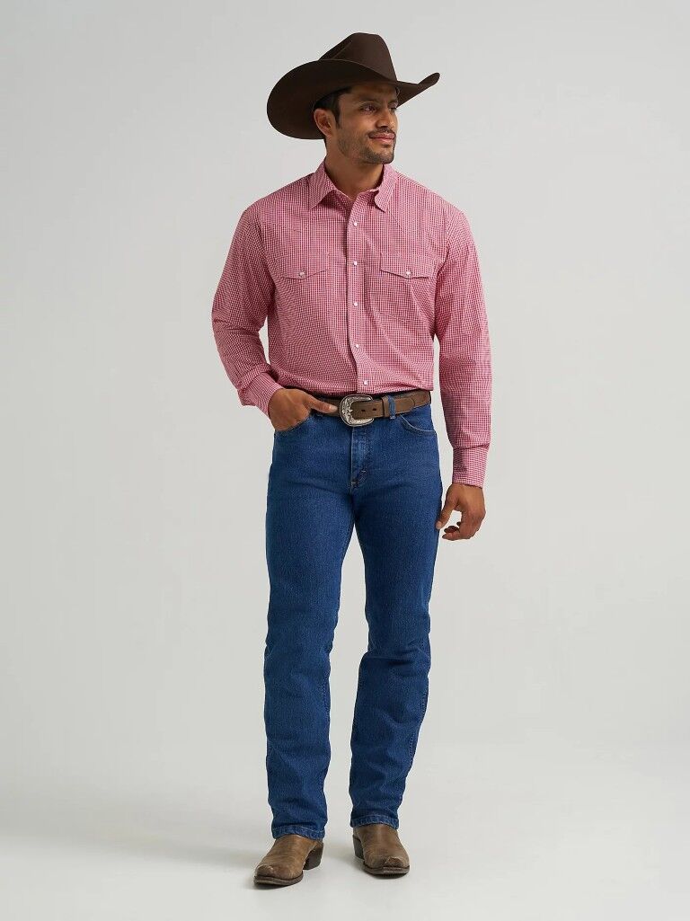 Wrangler Men's Wrinkle Resist Long Sleeve Western Snap Plaid Shirt