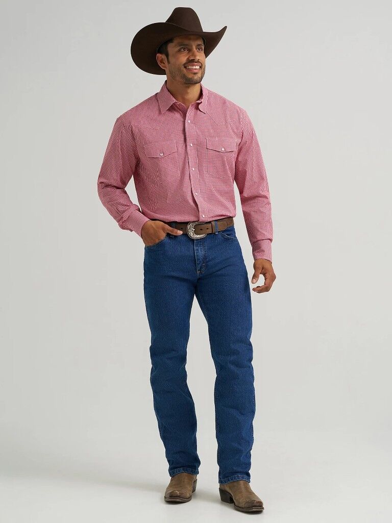 Wrangler Men's Wrinkle Resist Long Sleeve Western Snap Plaid Shirt