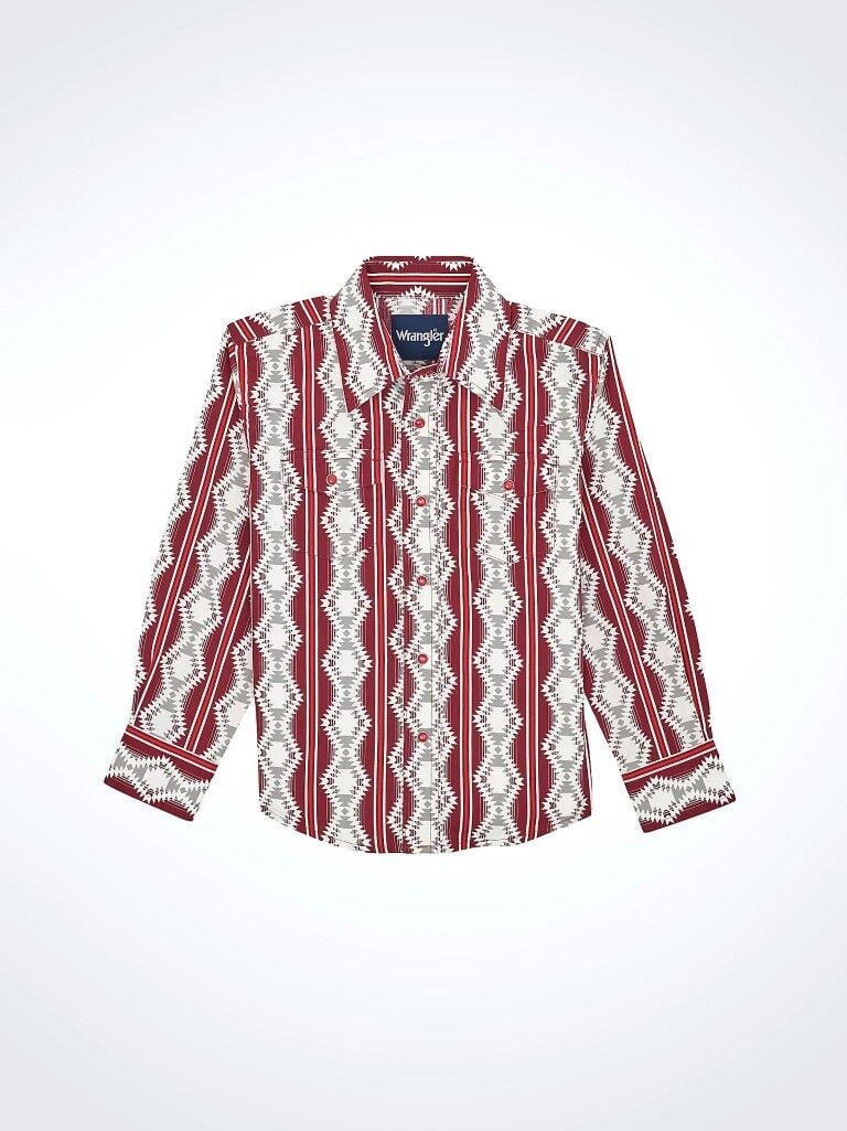 Wrangler Boy's Checotah Long Sleeve Western Snap Shirt