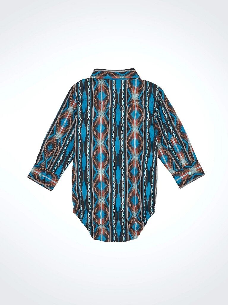 Wrangler Infant Boy's Long Sleeve Checotah Western Snap Bodysuit