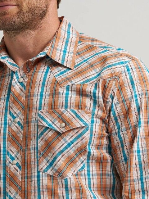 Wrangler Men's 20X Competition Advanced Comfort Long Sleeve Two Pocket Western Snap Shirt