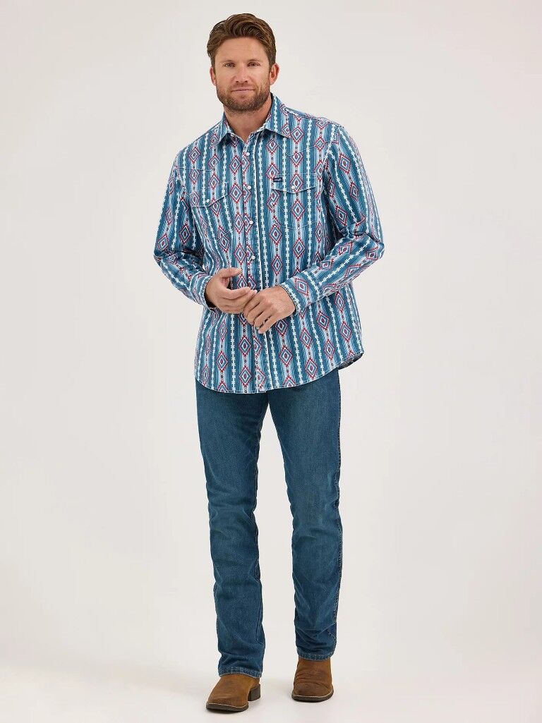 Wrangler Men's Vintage-Inspired Western Snap Workshirt