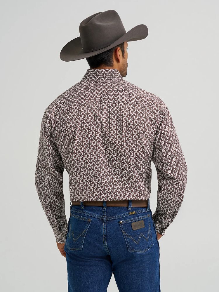 Wrangler Men's George Strait Troubadour Long Sleeve Western Snap