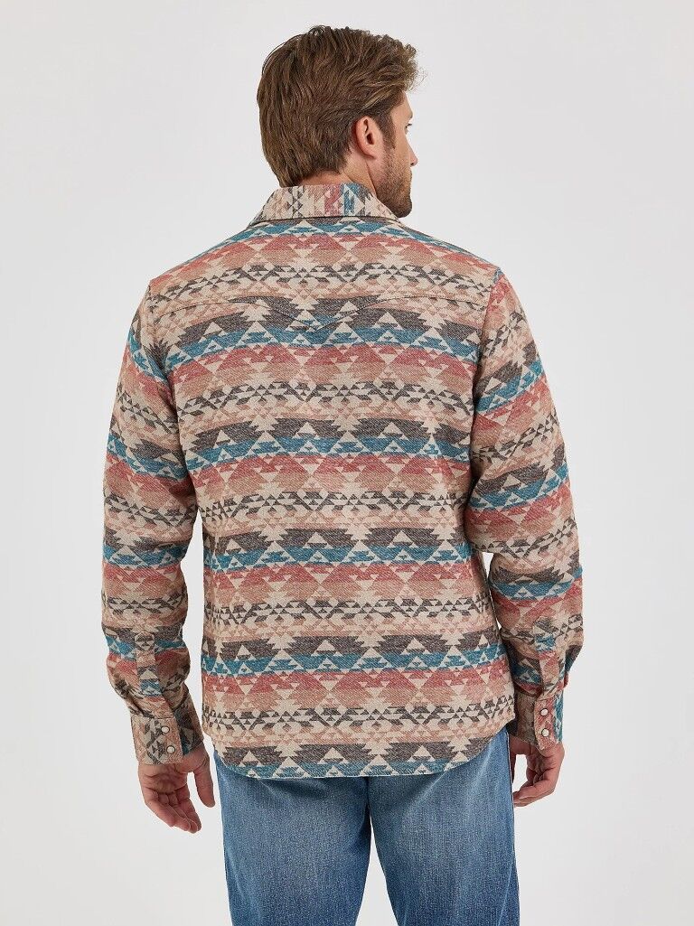 Wrangler Men's Retro Premium Jacquard Snap Shirt Jacket