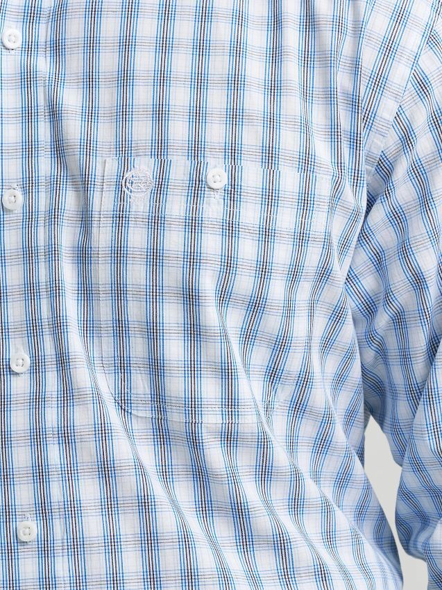 Wrangler Men's George Strait Long Sleeve Button Down Two Pocket Shirt