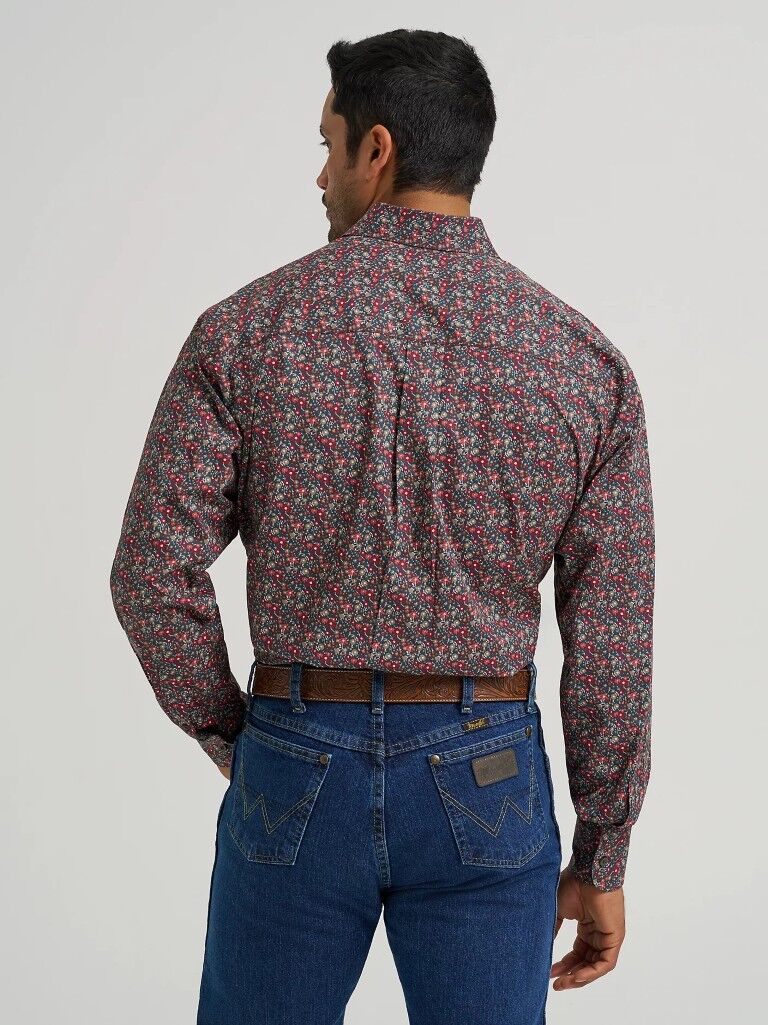 Wrangler Men's George Strait Long Sleeve Button Down One Pocket Shirt