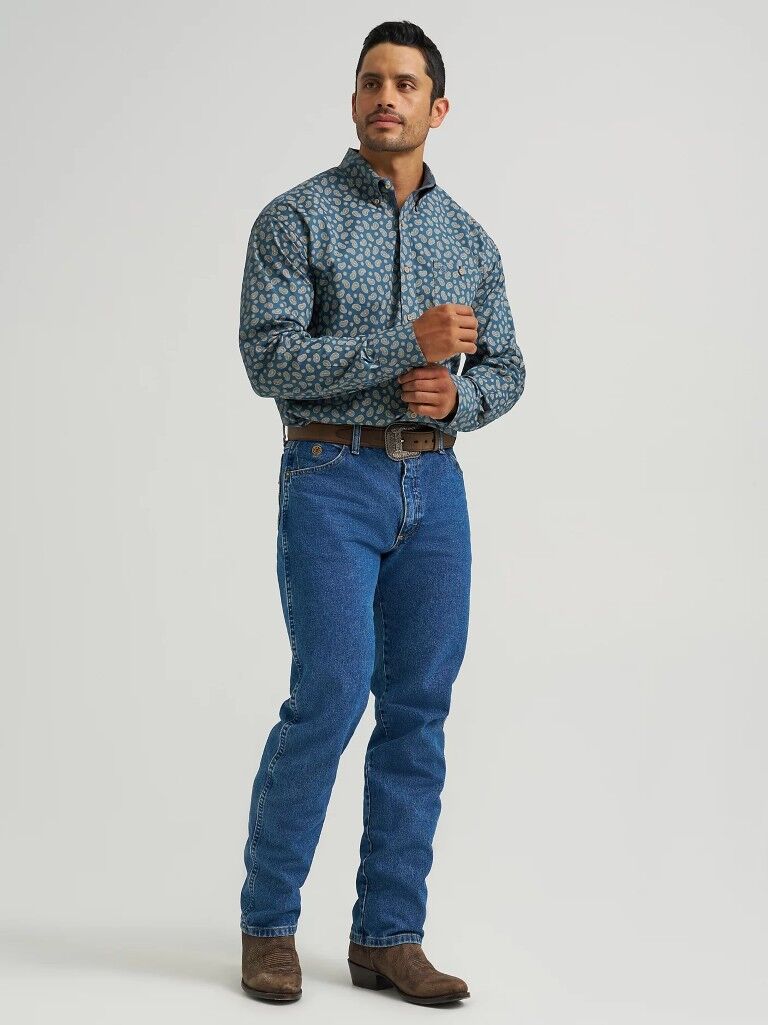 Wrangler Men's George Strait Long Sleeve Button Down One Pocket Shirt