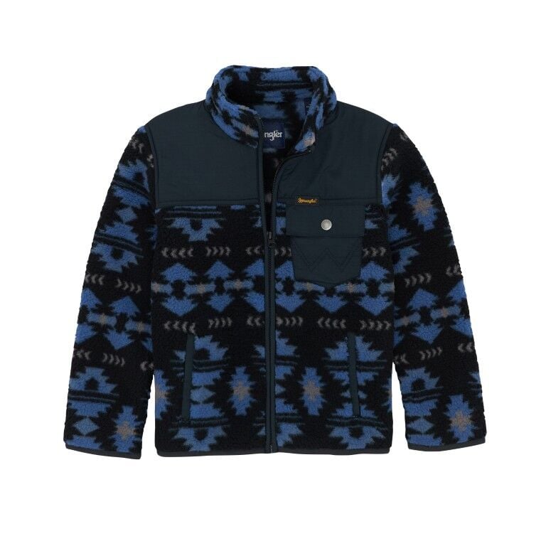 Wrangler Boy's Mixed Sherpa Full Zip Pullover