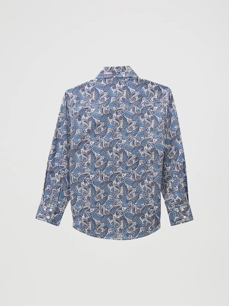 Wrangler Boy's 20X Advanced Comfort Western Snap Print Shirt