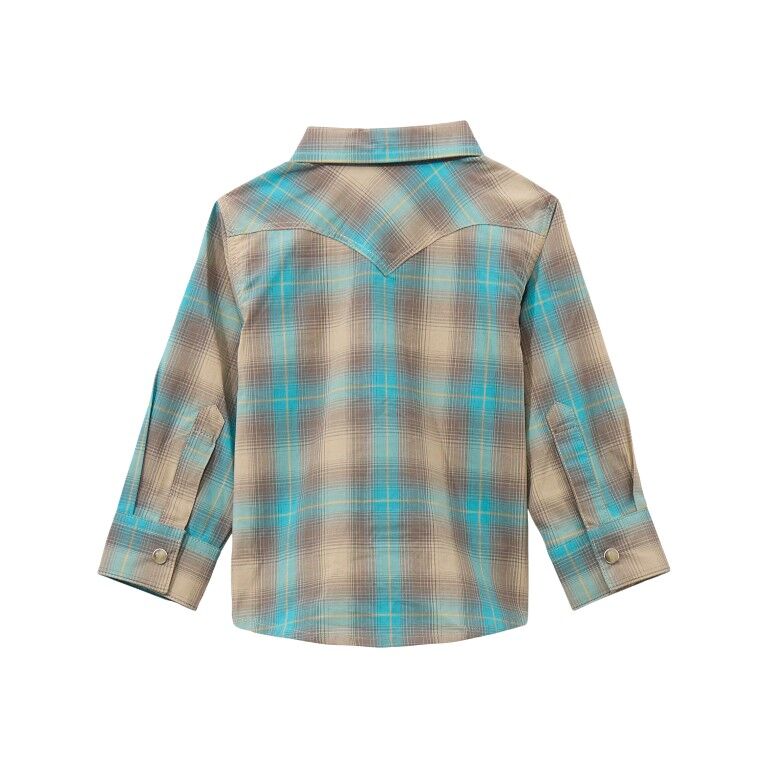 Wrangler Boy's Long Sleeve Plaid Western Snap Shirt