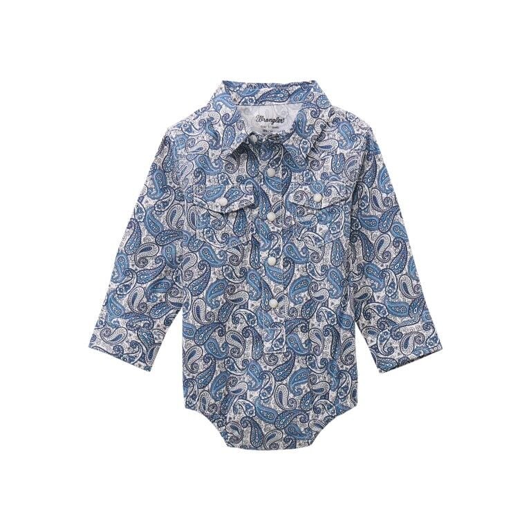 Wrangler Boy's Long Sleeve Western Snap Bodysuit