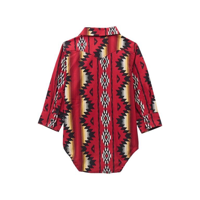 Wrangler Boy's Long Sleeve Checotah Western Snap Bodysuit