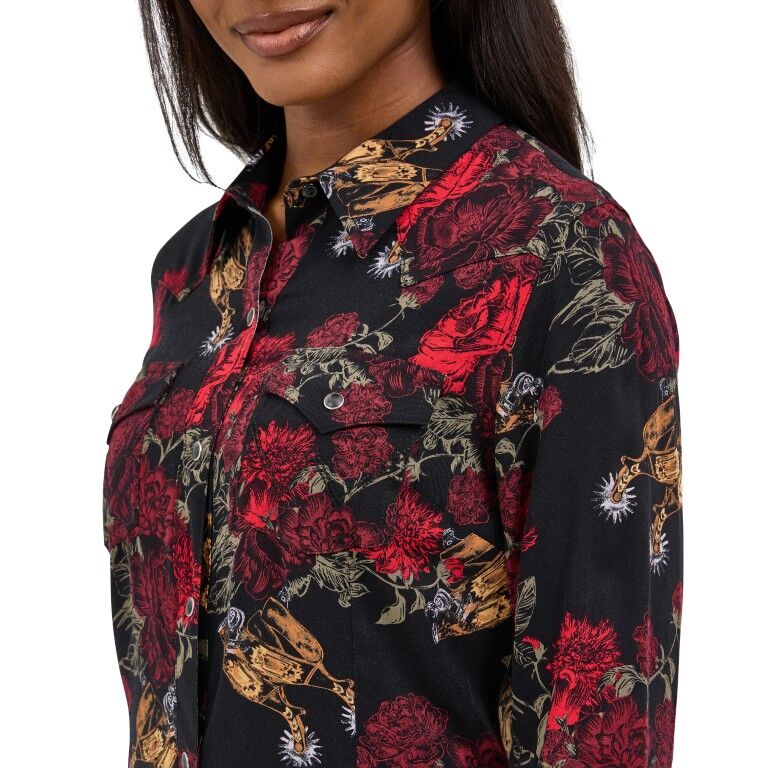 Wrangler Women's Floral Western Snap Dress