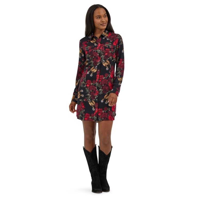 Wrangler Women's Floral Western Snap Dress