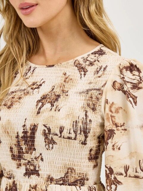 Wrangler Women's Smocked Bodice A-Line Dress