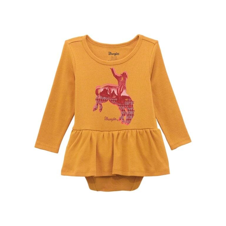 Wrangler Girl's Horse Graphic Skirted Bodysuit