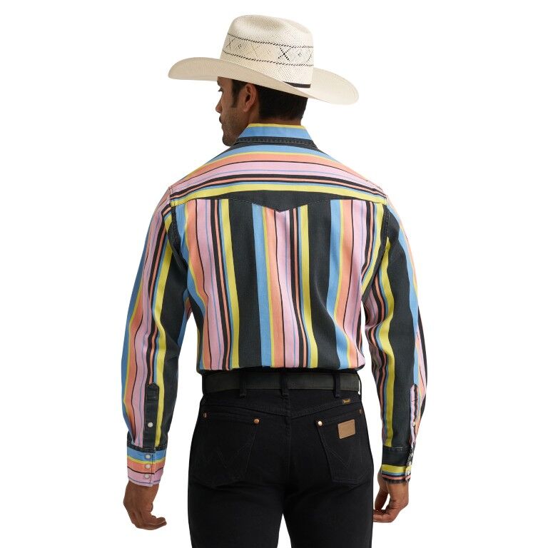 Wrangler Men's Vintage-Inspired Brushpopper Western Snap Shirt
