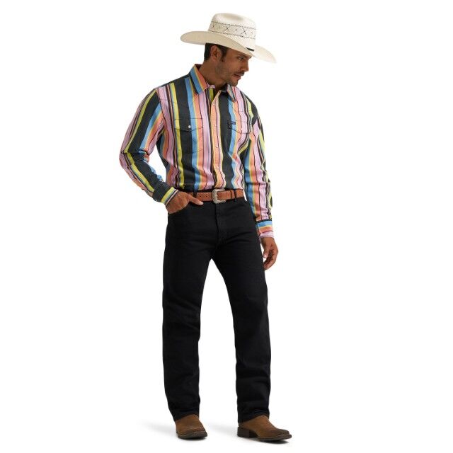 Wrangler Men's Vintage-Inspired Brushpopper Western Snap Shirt