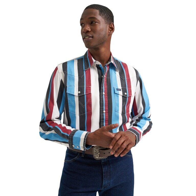 Wrangler Men's Vintage-Inspired Brushpopper Western Snap Shirt