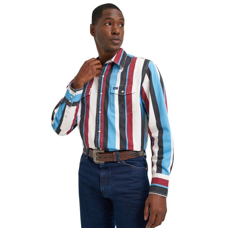 Wrangler Men's Vintage-Inspired Brushpopper Western Snap Shirt