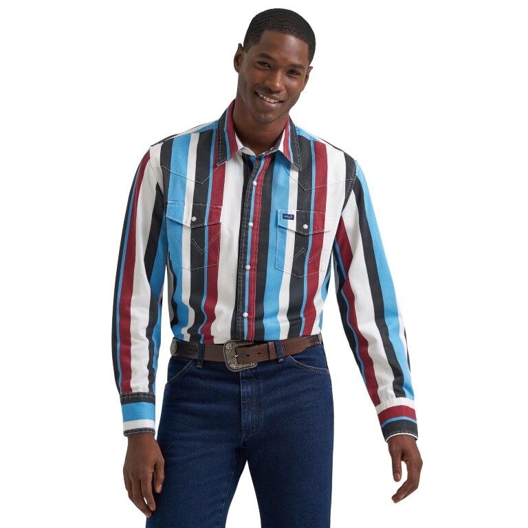 Wrangler Men's Vintage-Inspired Brushpopper Western Snap Shirt