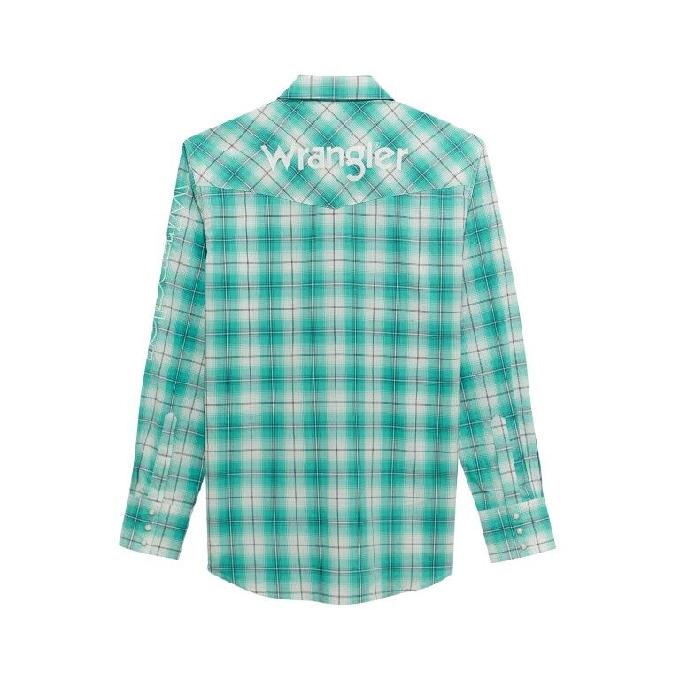Wrangler Men's Long Sleeve Logo Snap Shirt
