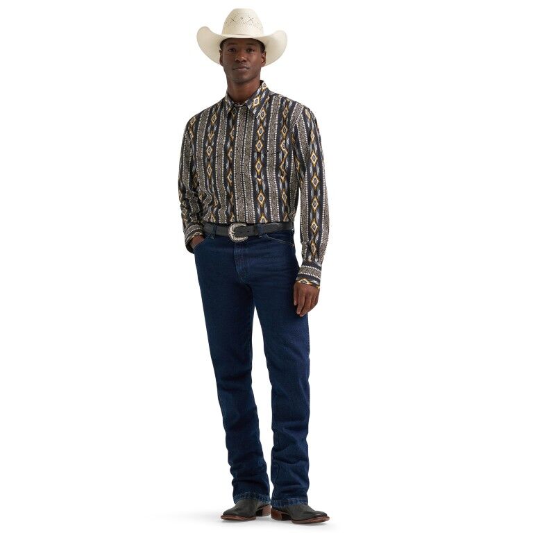 Wrangler Men's Classic Fit Checotah Dress Western Long Sleeve Shirt