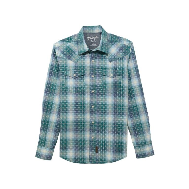Wrangler Men's Retro Premium Modern Fit Long Sleeve Snap Shirt