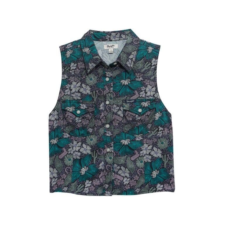 Wrangler Women's Retro Punchy Sleeveless Snap Shirt