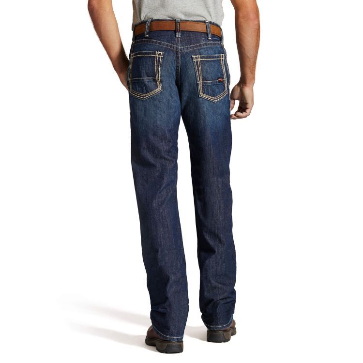 Ariat Men's FR M4 Relaxed Boundary Boot Cut Jean in Shale