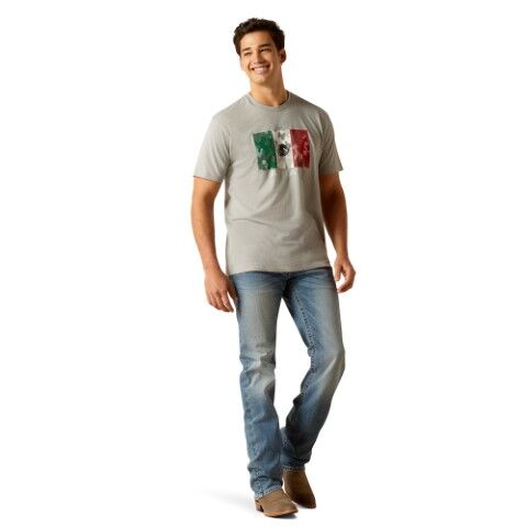 Ariat Men's Ariat Mexico Camo Flag T-Shirt in Stone Heather