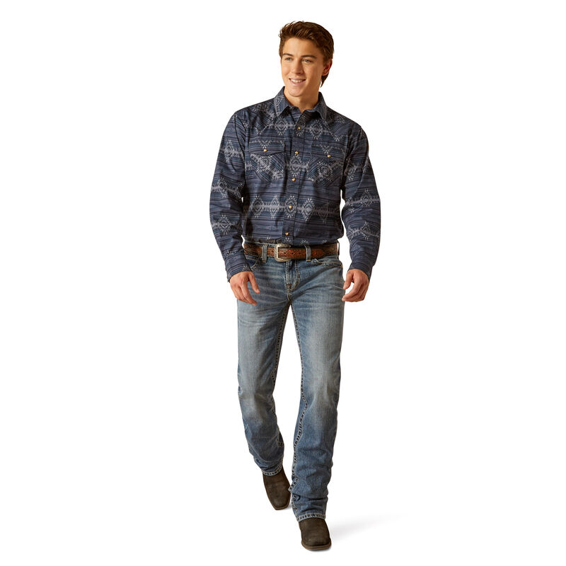 Ariat Men's Haze Retro Fit Shirt in Mood Indigo