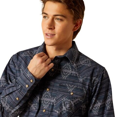 Ariat Men's Haze Retro Fit Shirt in Mood Indigo