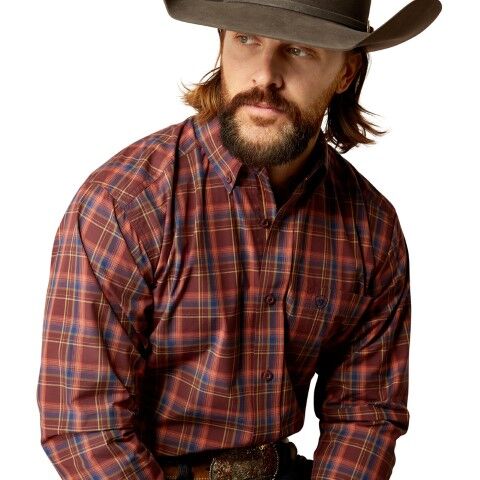 Ariat Men's Pro Series Scotty Classic Fit Shirt in Dark Red