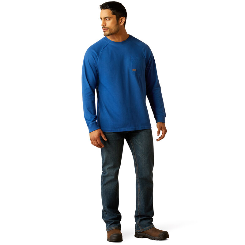 Ariat Men's Rebar Cotton Strong Roughneck T-Shirt in Glacier Blue