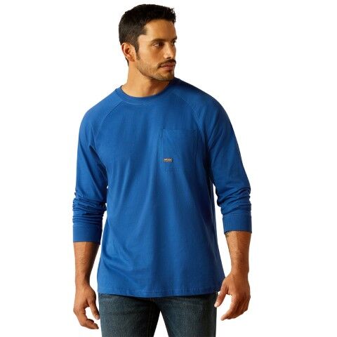 Ariat Men's Rebar Cotton Strong Roughneck T-Shirt in Glacier Blue