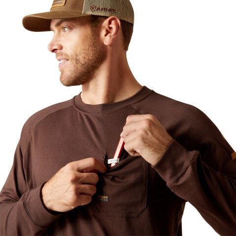 Ariat Men's Rebar Cotton Strong Graphic T-Shirt in Coffee Bean