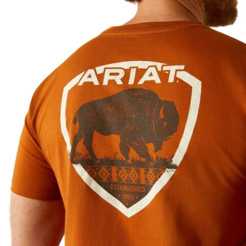 Ariat Men's Ariat Buffalo West T-Shirt in Burnt Umber