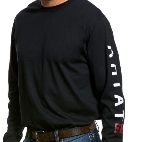 Ariat Men's Flame Resistant Roughneck Skull Logo T-Shirt in Black