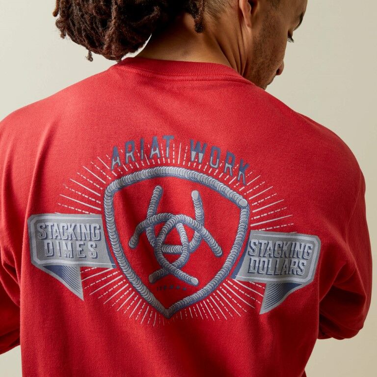 Ariat Men's Rebar Cotton Strong Stacking Dimes Long Sleeve T-Shirt