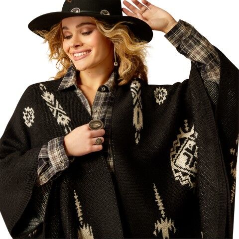 Ariat Women's Delta Poncho in Black