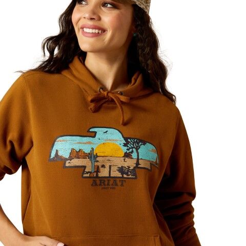 Ariat Women's Horizon Hoodie in Chestnut Horse