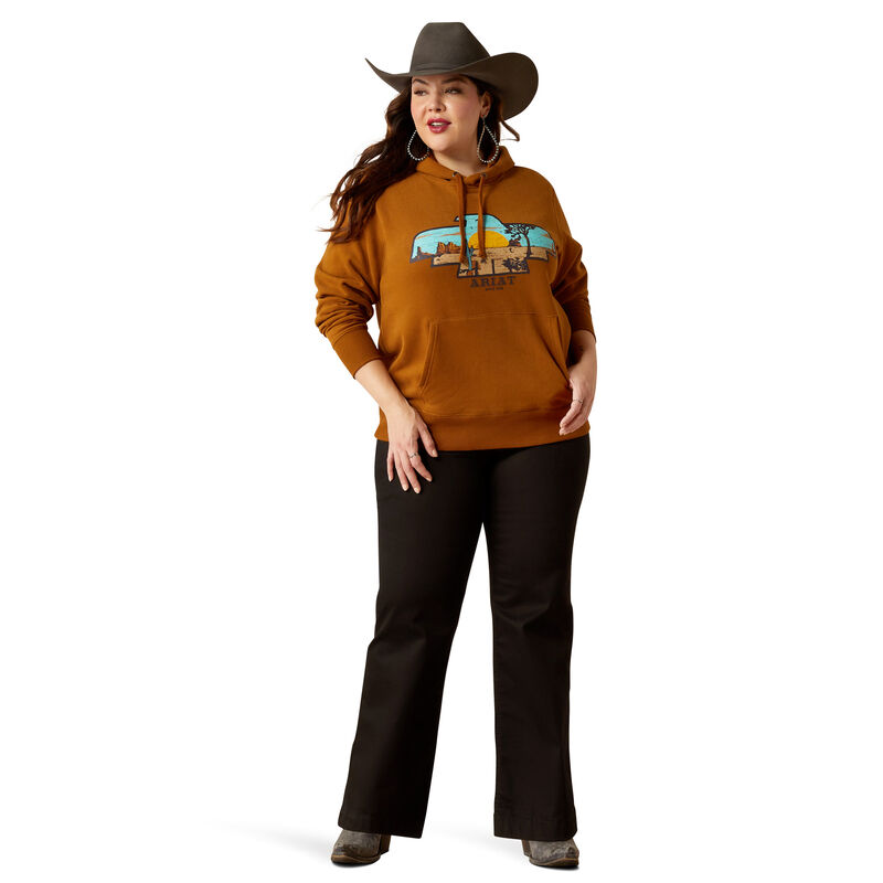 Ariat Women's Horizon Hoodie in Chestnut Horse
