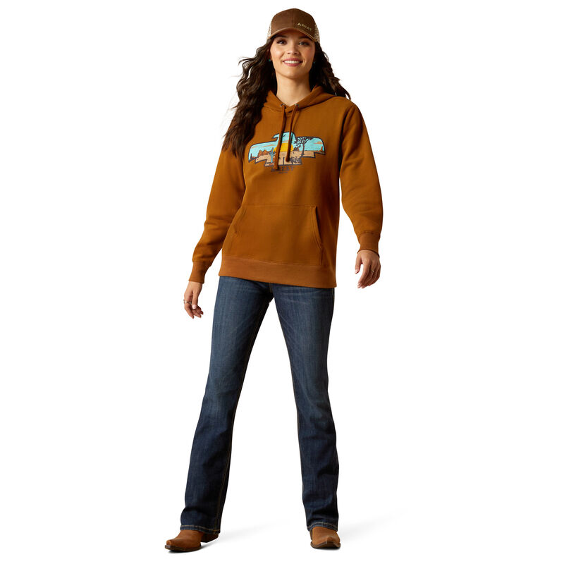 Ariat Women's Horizon Hoodie in Chestnut Horse
