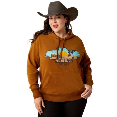 Ariat Women's Horizon Hoodie in Chestnut Horse