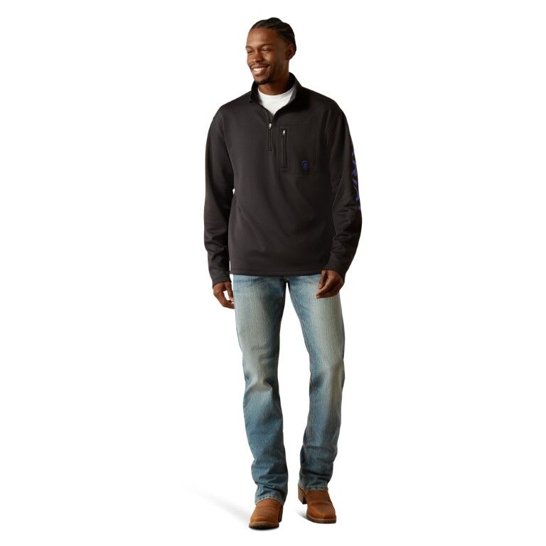 Ariat Men's Ariat Tek 1/4 Zip Sweatshirt in Black