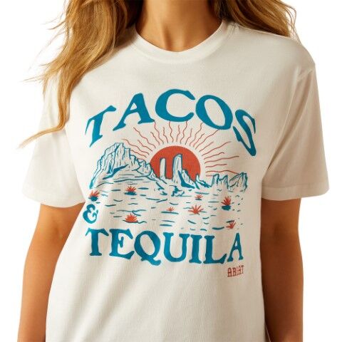 Ariat Women's Tacos And Tequila T-Shirt in Vanilla Ice
