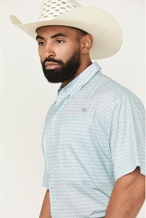 Ariat Men's VentTEK Outbound Classic Fit Shirt in Aqua