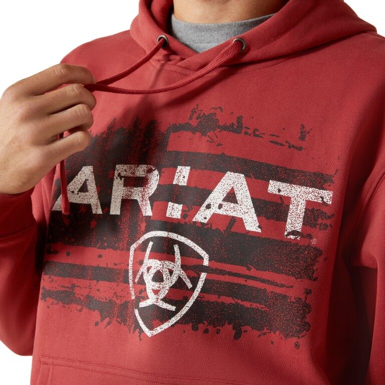 Ariat Men's Ariat Liquid Stamp Flag Hoodie