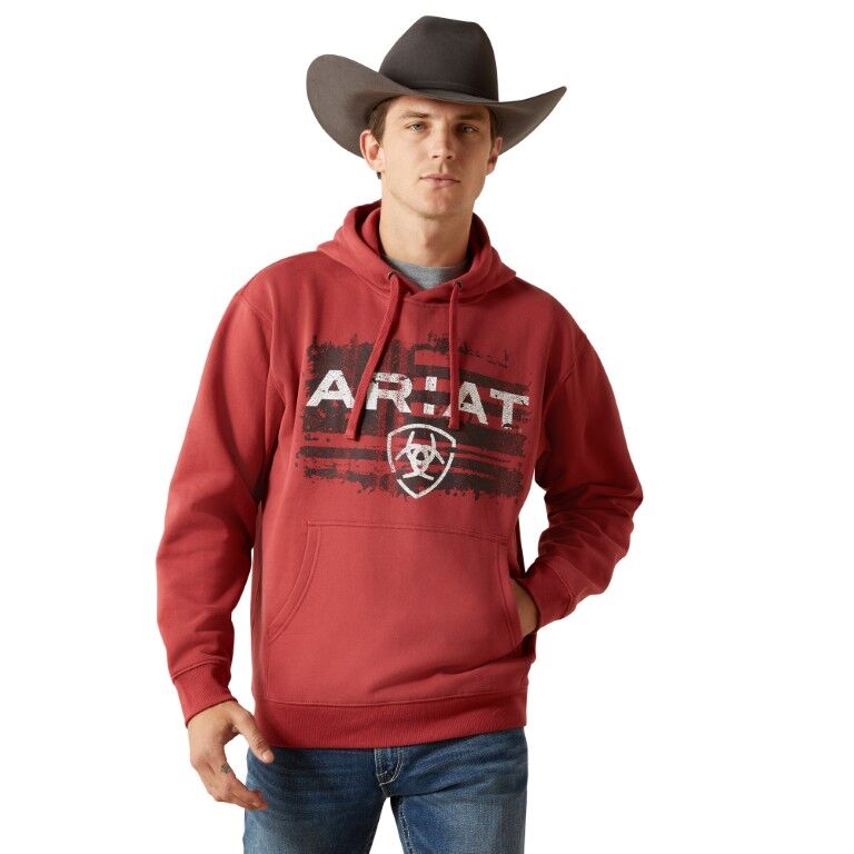 Ariat Men's Ariat Liquid Stamp Flag Hoodie